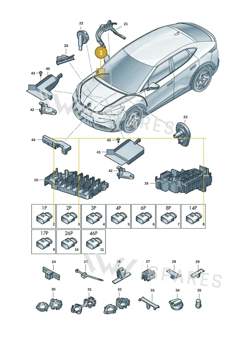 11G971420 — Volkswagen ID.UNYX (2024-) diagram 11h971800, position 1