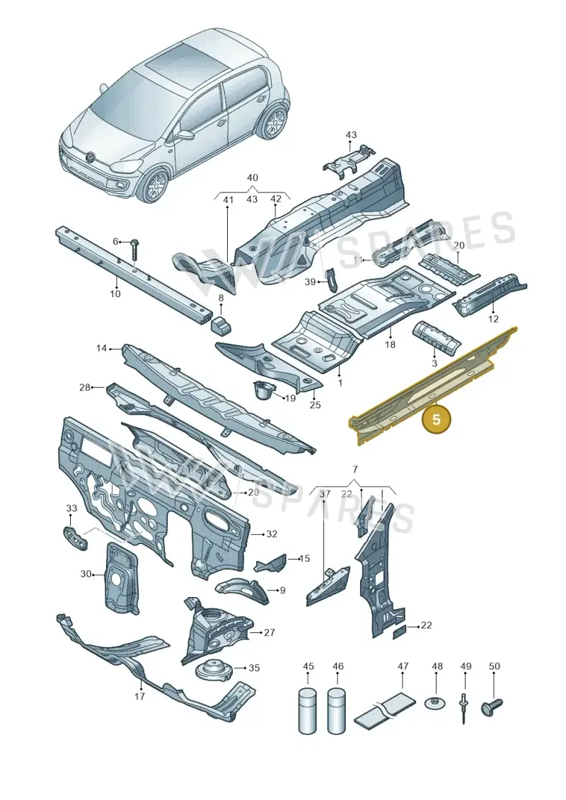 12E801252B — SEAT Mii electric (2020-2021) diagram 772802000, position 5