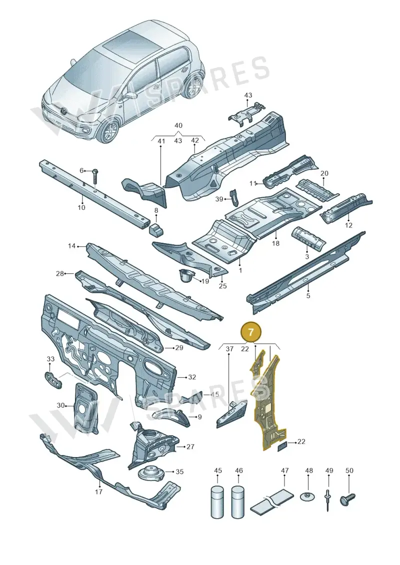 12E802123 — SEAT Mii electric (2020-2021) diagram 772802000, position 7