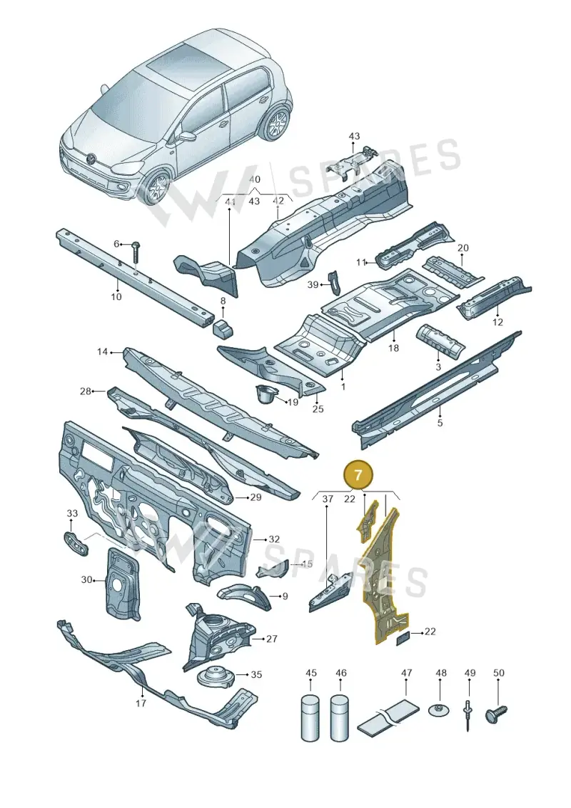 12E802124 — SEAT Mii electric (2020-2021) diagram 772802000, position 7