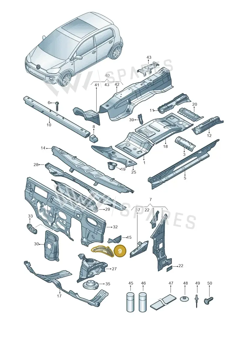 12E802222 — SEAT Mii electric (2020-2021) diagram 772802000, position 9