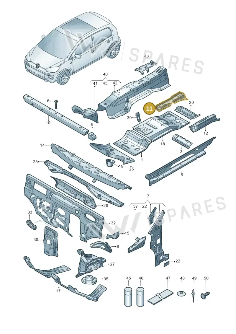 12E802381A — SEAT Mii electric (2020-2021) diagram 772802000, position 11