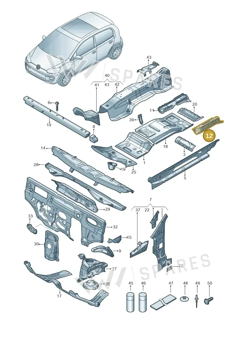 12E802569A — SEAT Mii electric (2020-2021) diagram 772802000, position 12