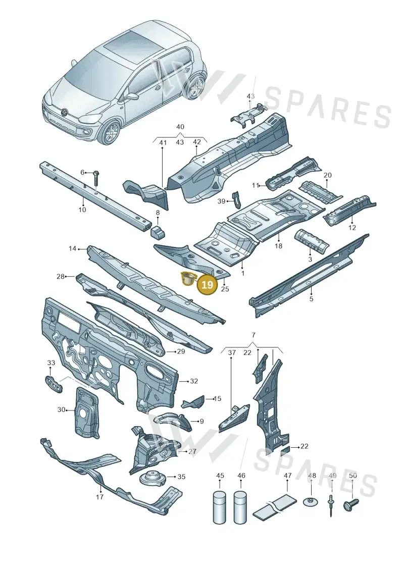 12E803216 — SEAT Mii electric (2020-2021) diagram 772802000, position 19