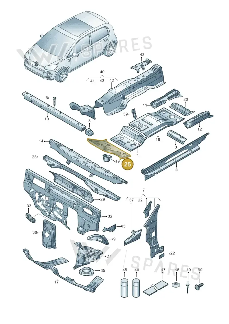 12E803485 — SEAT Mii electric (2020-2021) diagram 772802000, position 25