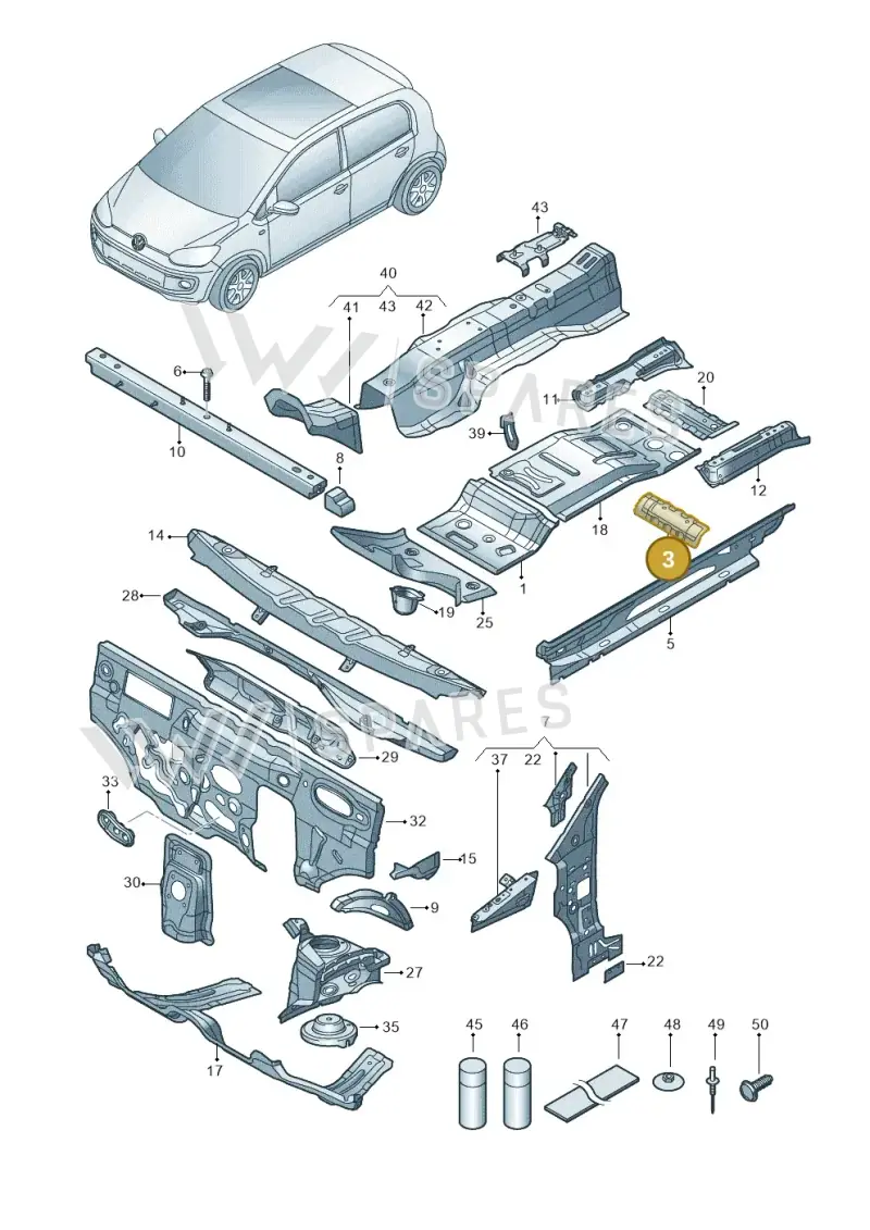 12E803667 — SEAT Mii electric (2020-2021) diagram 772802000, position 3