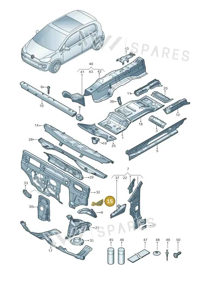 12E805078 — SEAT Mii electric (2020-2021) diagram 772802000, position 15