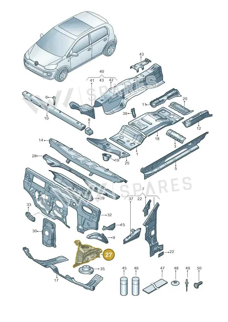 12E805116 — SEAT Mii electric (2020-2021) diagram 772802000, position 27