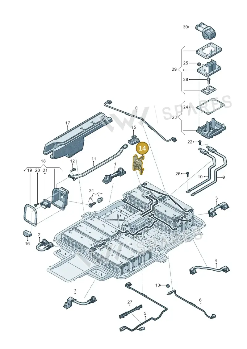 12E915346AA — SEAT Mii electric (2020-2021) diagram 899915075, position 14
