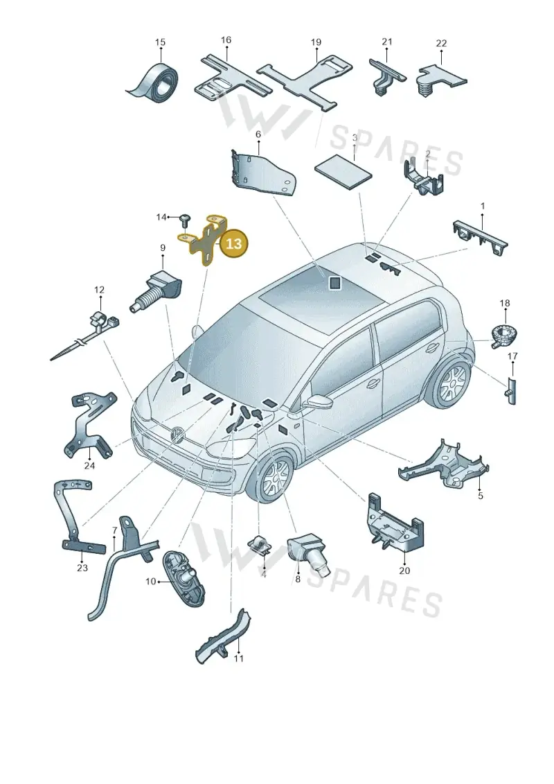 12E971899 — SEAT Mii electric (2020-2021) diagram 772972010, position 13