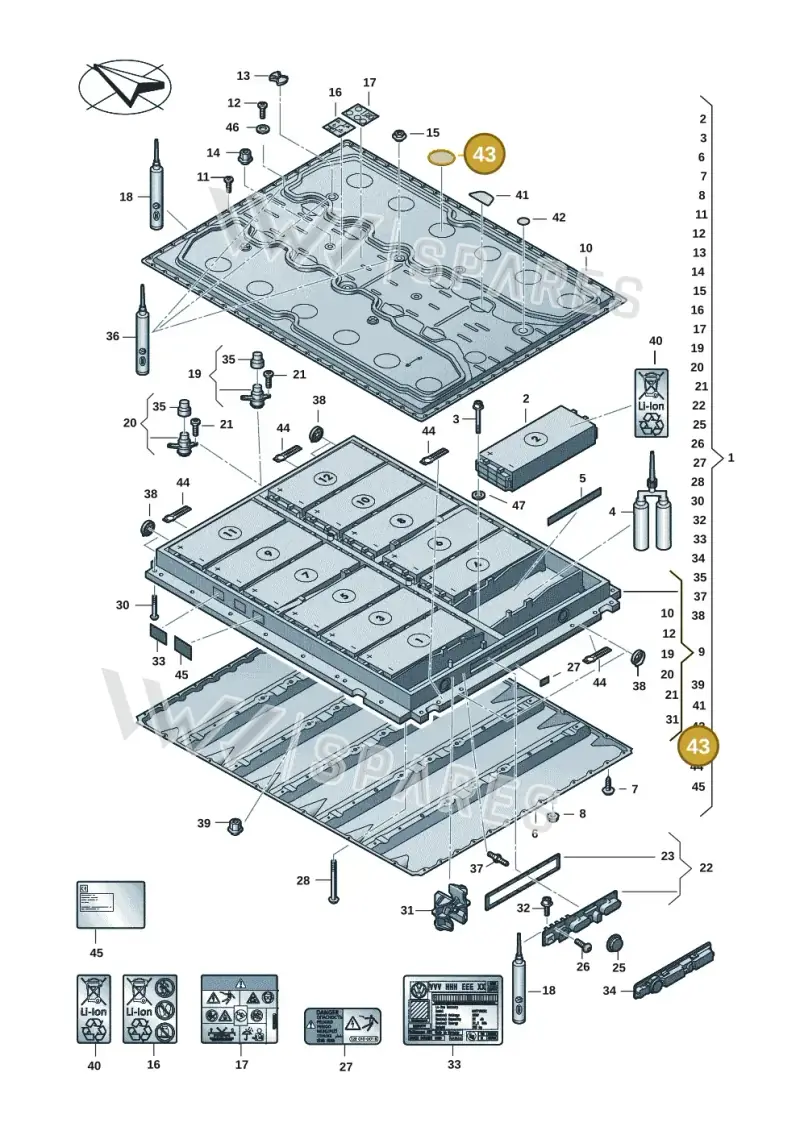 1EA803593 — SEAT EBoost CUPRA (2021-) diagram 082915053, position 43