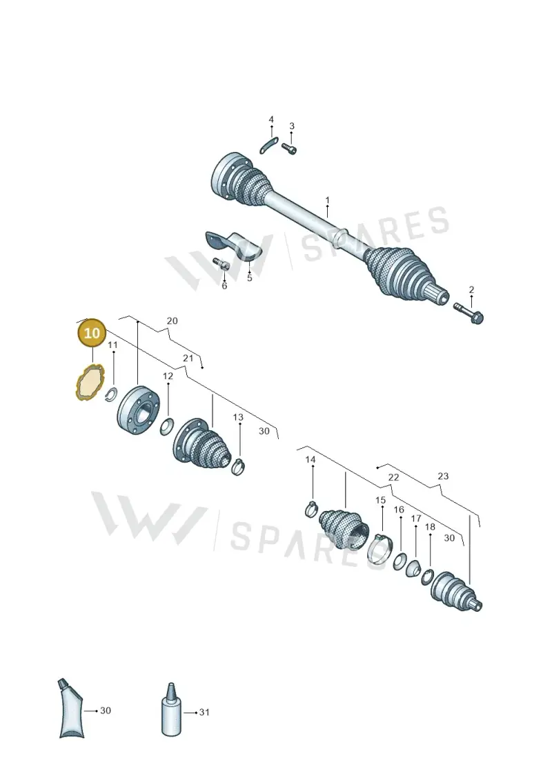 1H0407309A — SEAT Altea XL Reference (2010-2013) diagram 460407200, position 10