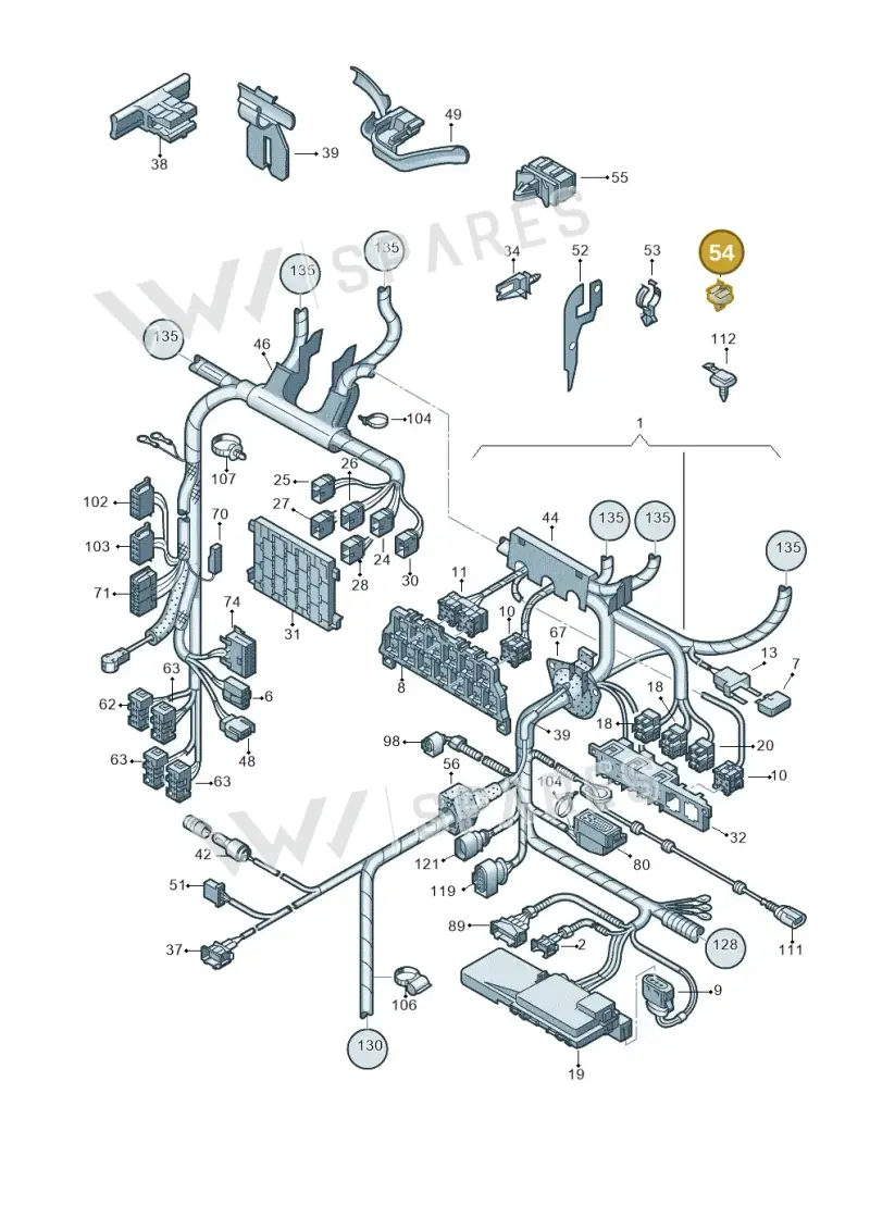 1H6971848A — SEAT TOLEDO/LEON/LEON-4 (2001-2006) diagram 201971800, position 54