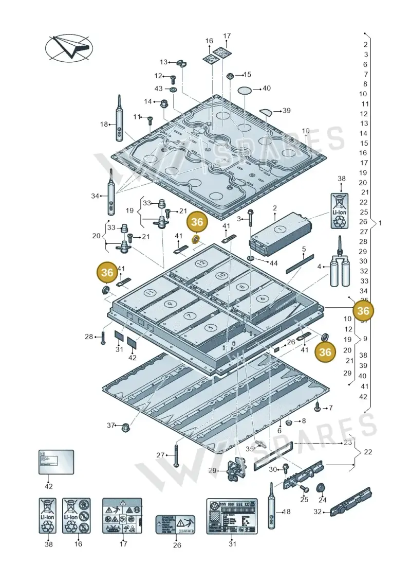 1HV915748B — SEAT EBoost CUPRA (2021-) diagram 063915050, position 36