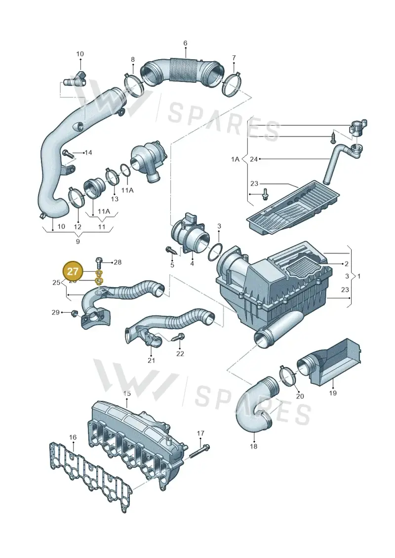 1J0129734 — SEAT Altea XL Reference (2010-2013) diagram 420129500, position 27