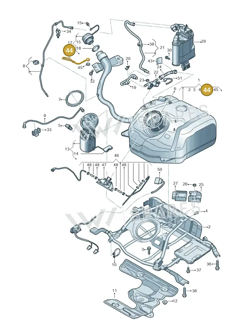 1J0201142A — SEAT Formentor TSI CUPRA (2020-) diagram 596201040, position 44