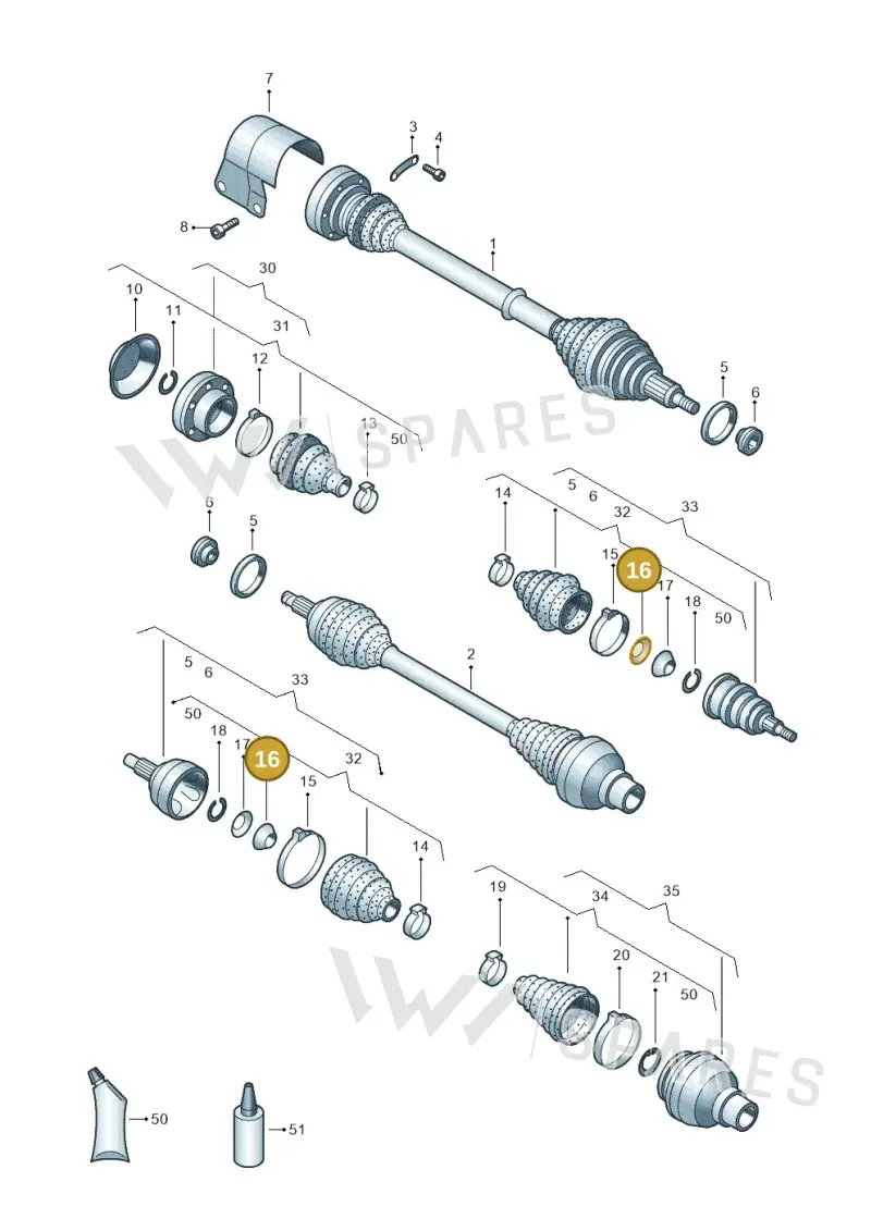 1J0407287 — SEAT Toledo Reference (2015-2019) diagram 773407600, position 16