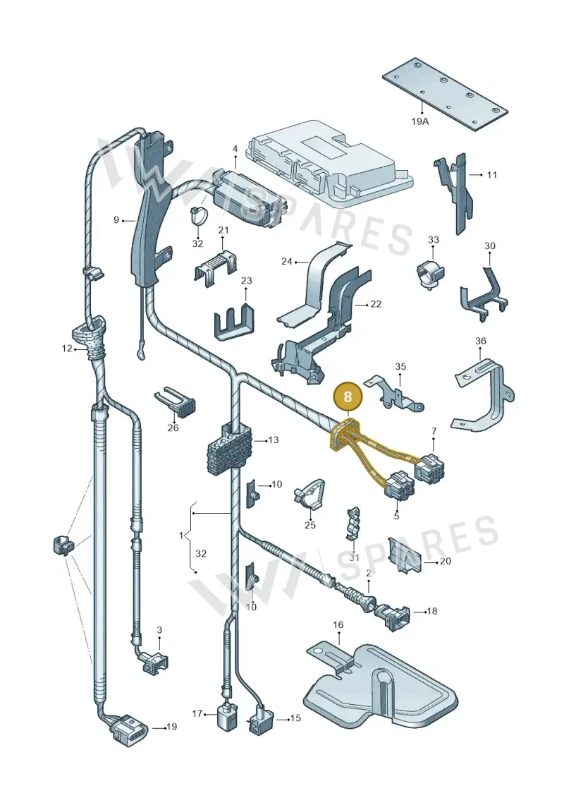 1J0941389 — SEAT TOLEDO/LEON/LEON-4 (1998-2001) diagram 203971230, position 8