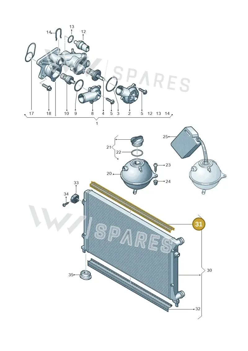 1K0121345A — SEAT Leon Stylance (2010-2012) diagram 409121700, position 31