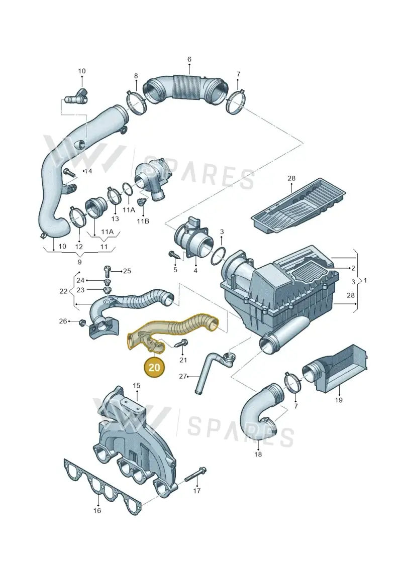 1K0129565C — SEAT Altea XL Reference (2010-2013) diagram 460129300, position 20