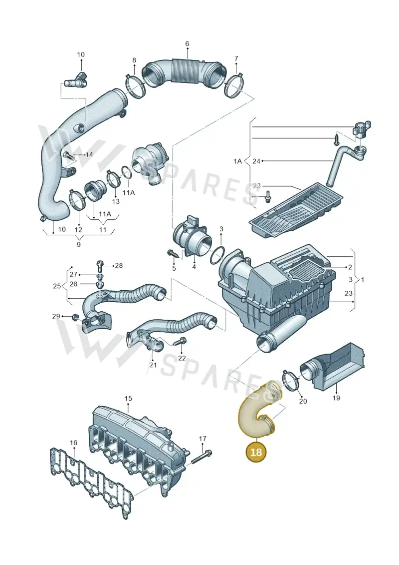 1K0129618BQ — SEAT Leon Stylance (2010-2012) diagram 420129500, position 18