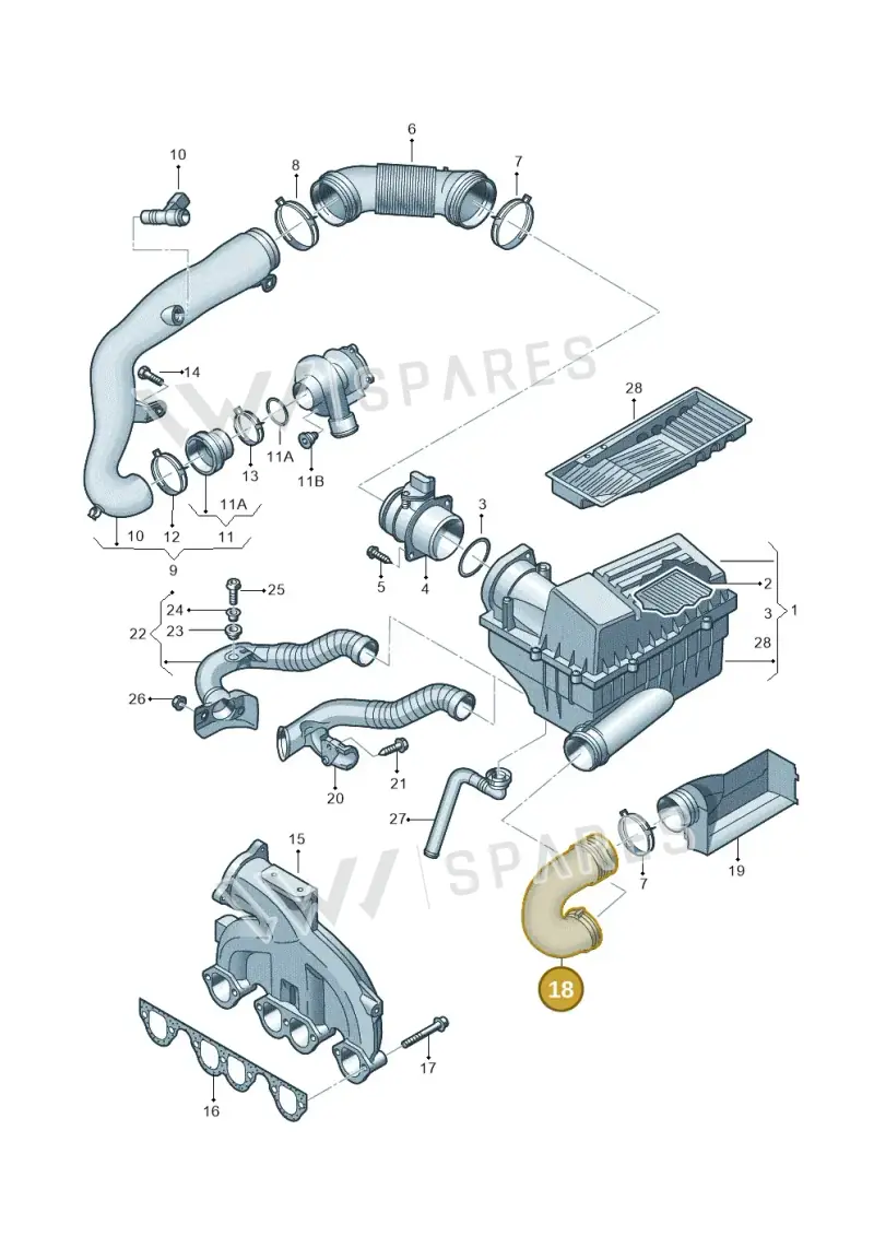 1K0129618BQ — SEAT Altea XL Reference (2010-2013) diagram 460129300, position 18