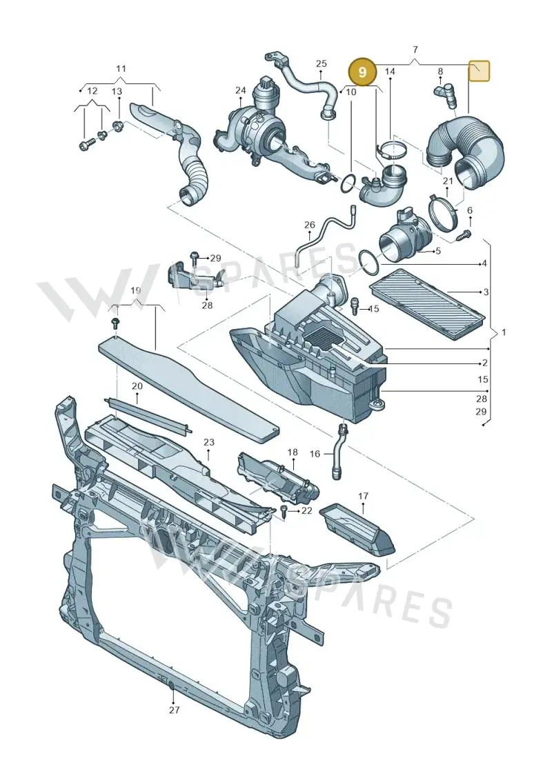 1K0129635E — SEAT Alhambra Stylance (2015-2022) diagram 863129400, position 9
