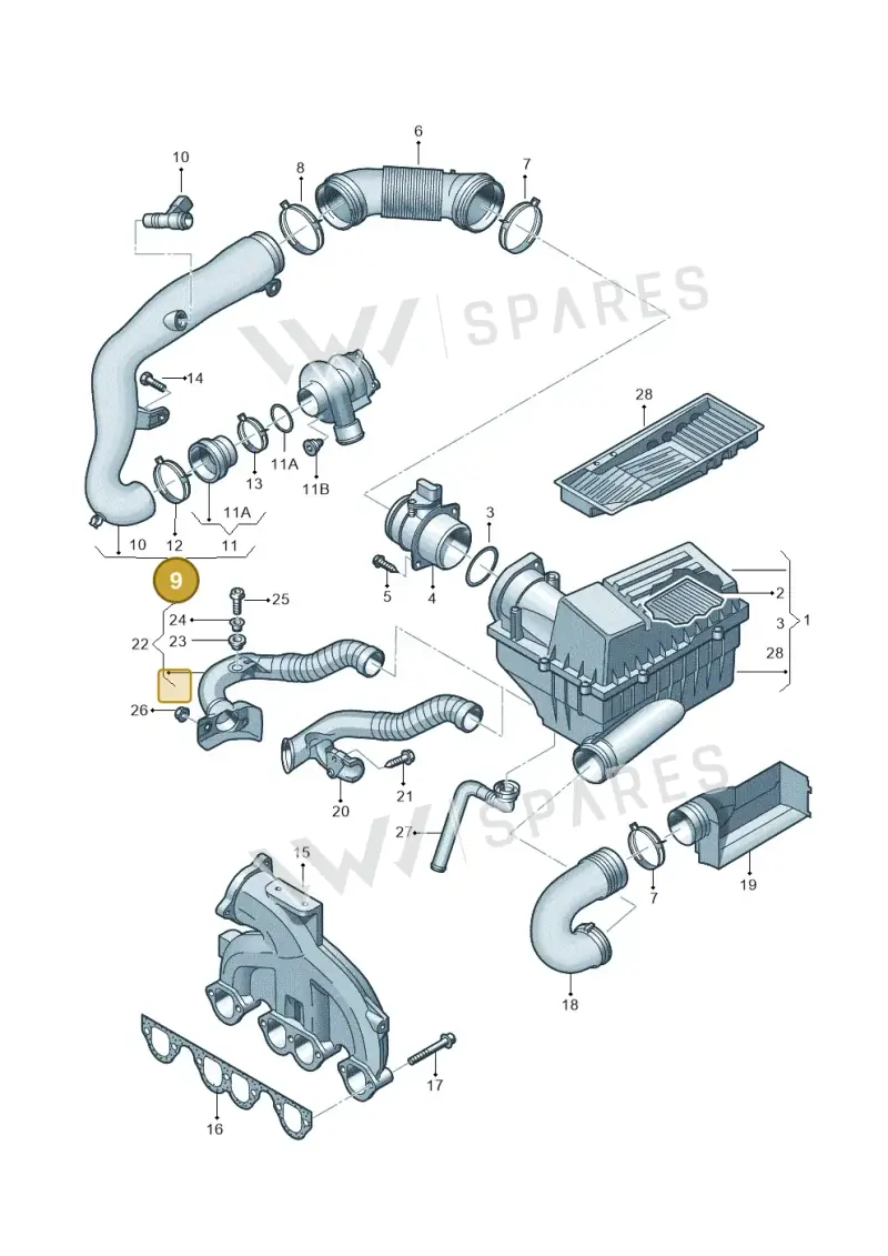 1K0129654AD — SEAT Altea XL Reference (2010-2013) diagram 460129300, position 9