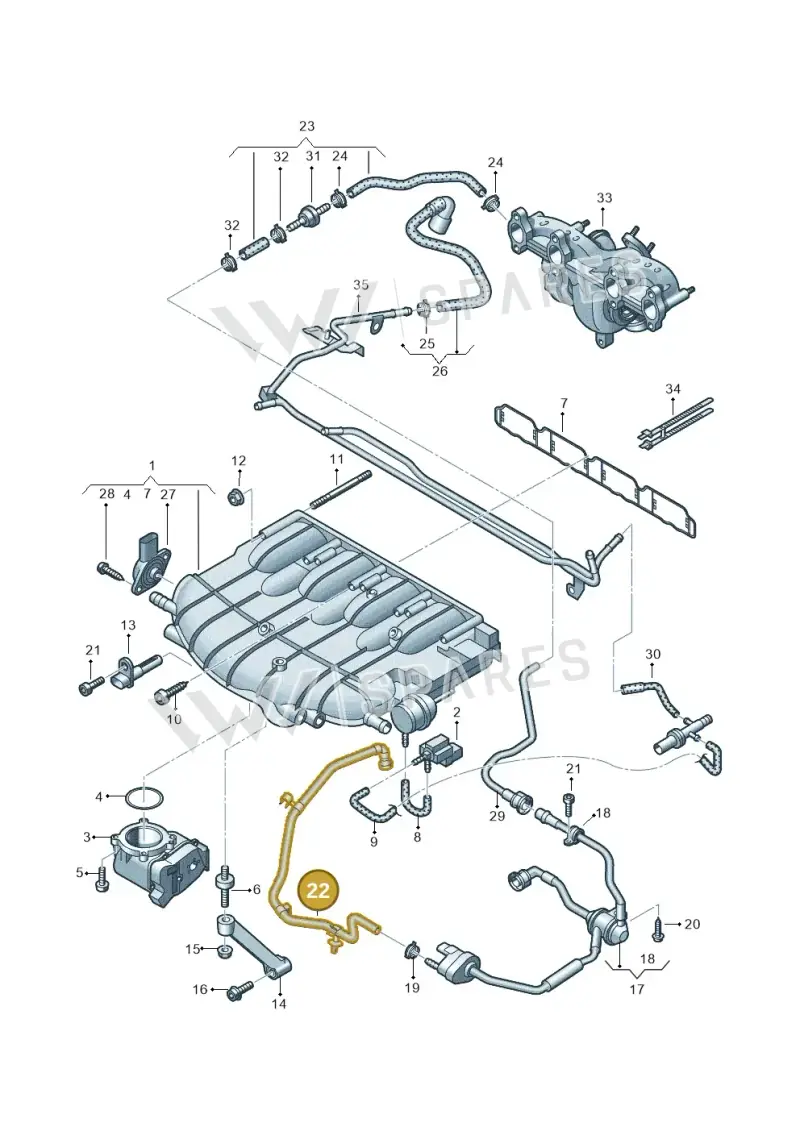 1K0133366BK — SEAT Altea XL Reference (2013-2013) diagram 634133300, position 22