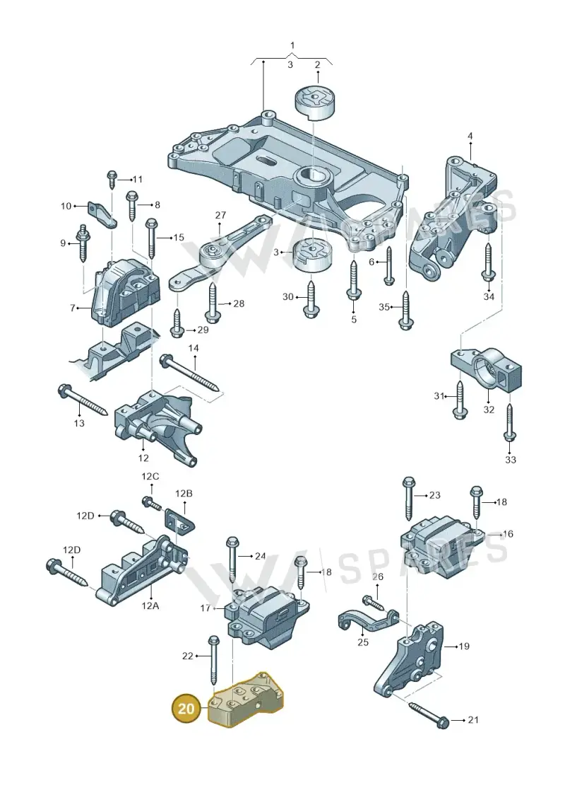 1K0199117CE — SEAT Altea XL Reference (2013-2013) diagram 649199200, position 20