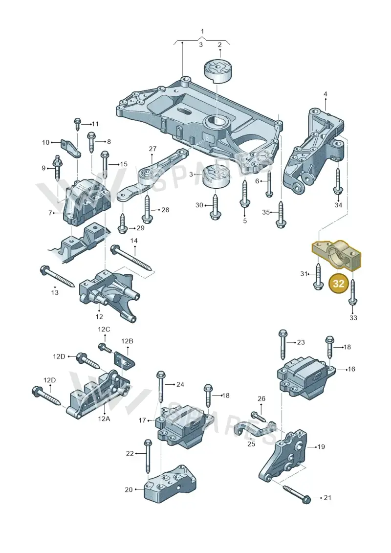 1K0199231K — SEAT Altea XL Reference (2013-2013) diagram 649199200, position 32
