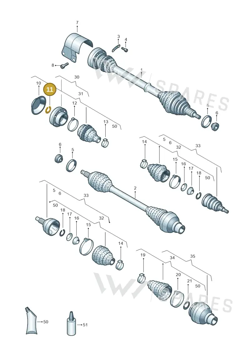 1K0407298A — SEAT Toledo Reference (2015-2019) diagram 773407600, position 11