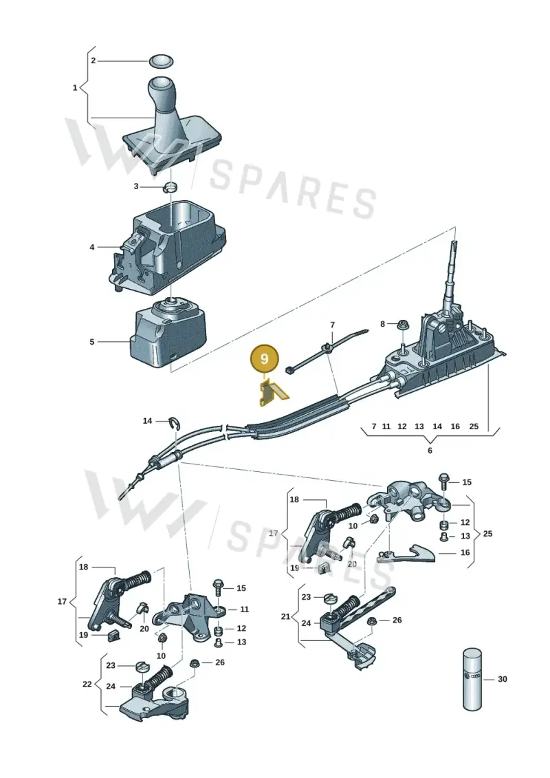 1K0711637 — SEAT Leon style (2019-) diagram 587711301, position 9