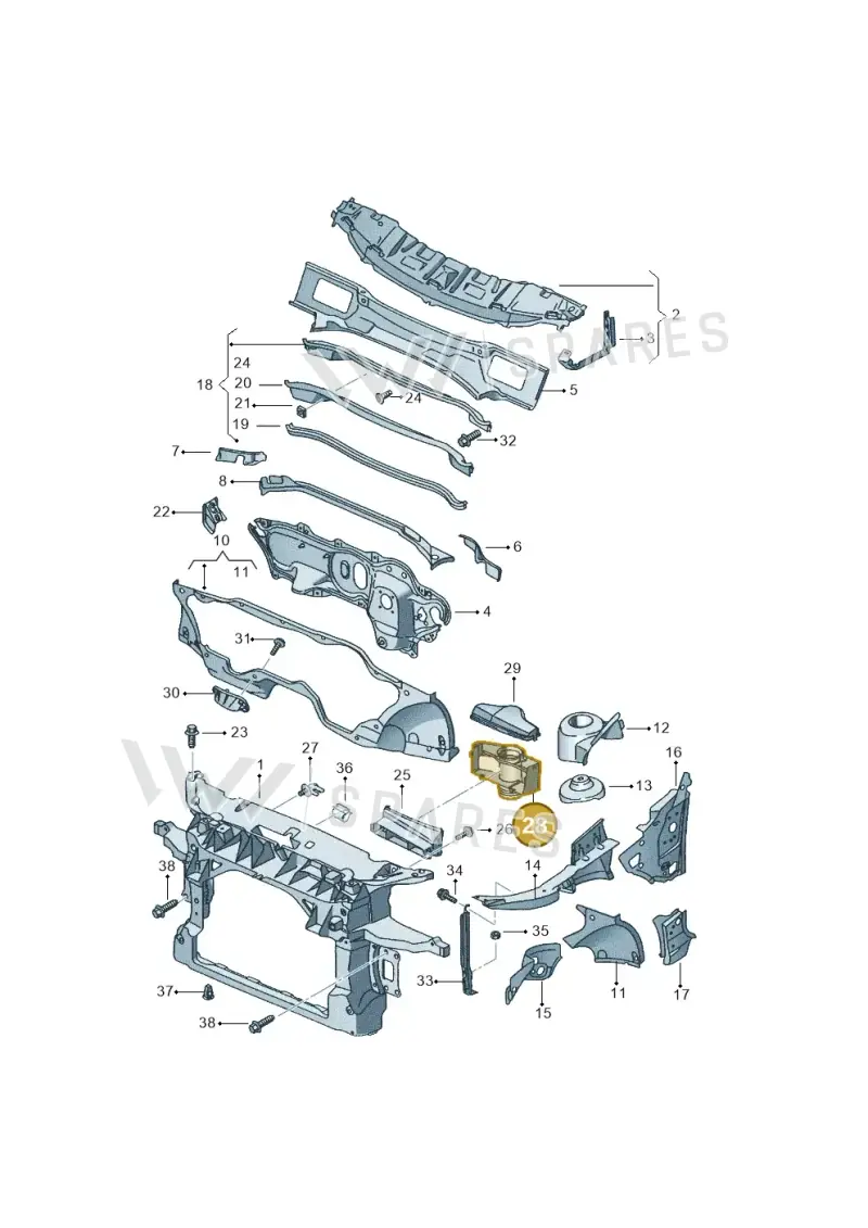 1K0805962G9B9 — SEAT Altea XL Reference (2013-2013) diagram 418805000, position 28