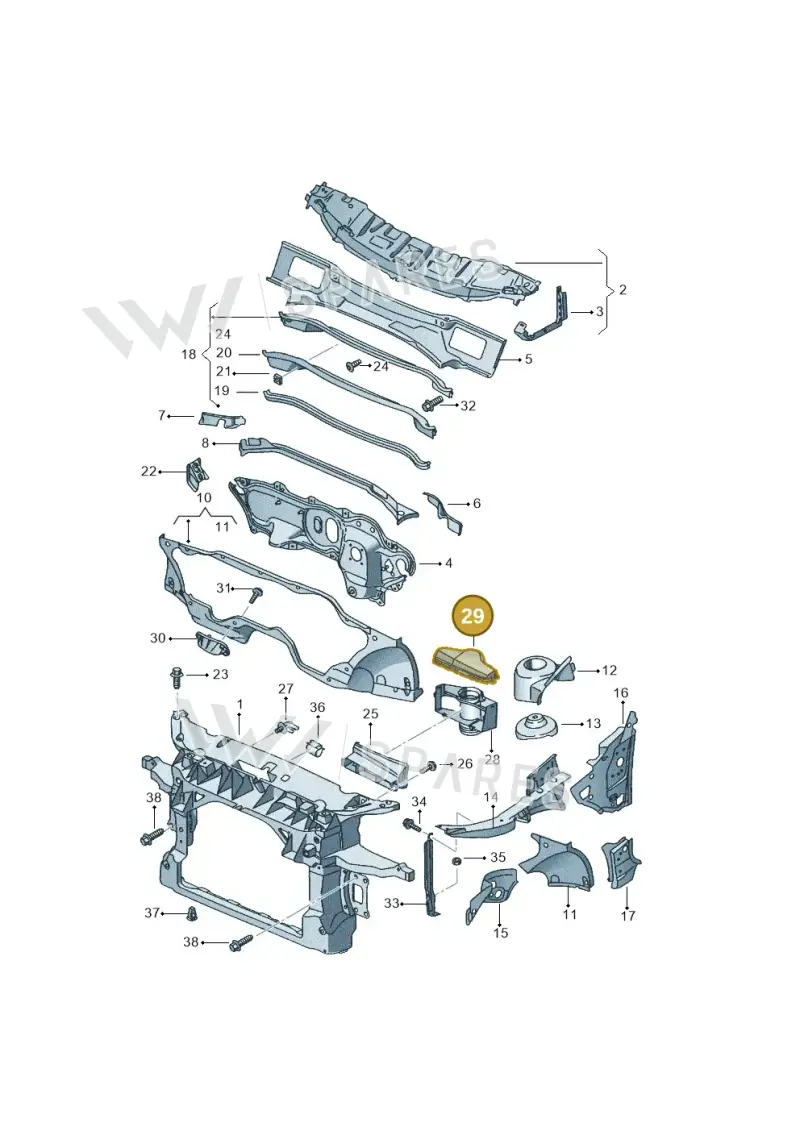 1K0805965J9B9 — SEAT Altea XL Reference (2013-2013) diagram 418805000, position 29