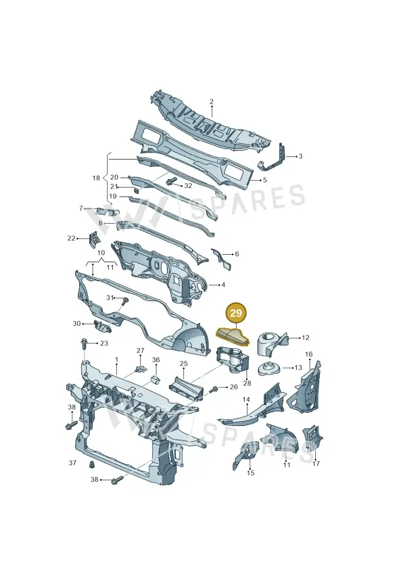 1K0805965M9B9 — SEAT Leon Stylance (2010-2012) diagram 456805000, position 29