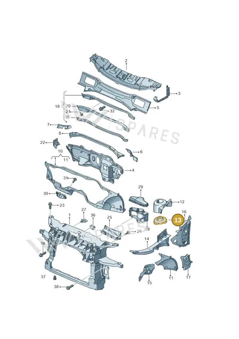 1K0809072 — SEAT Leon Stylance (2010-2012) diagram 456805000, position 13
