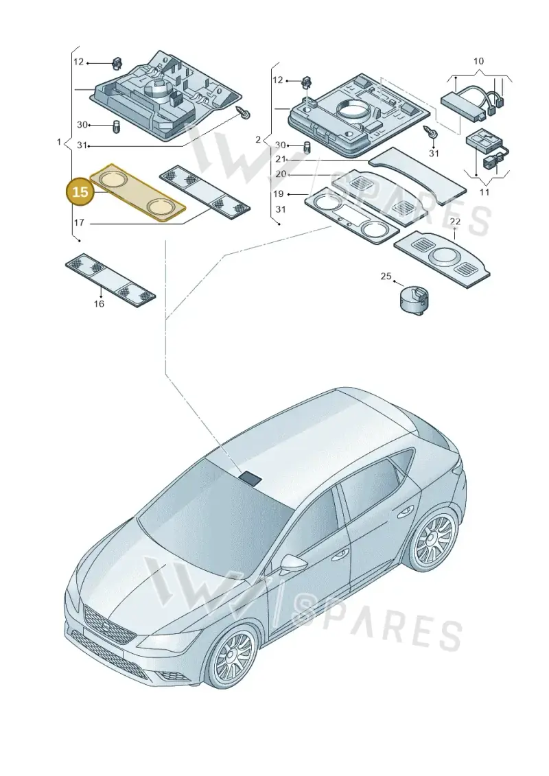 1K0947125P — SEAT Leon ST Stylance (2016-2020) diagram 754947000, position 15