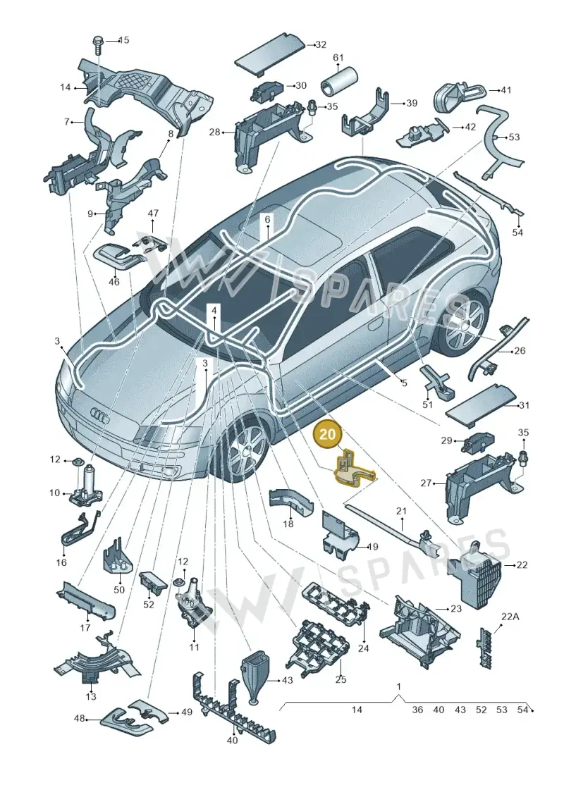 1K0971616D — SEAT LEON                   06> (2005-) diagram 412971800, position 20