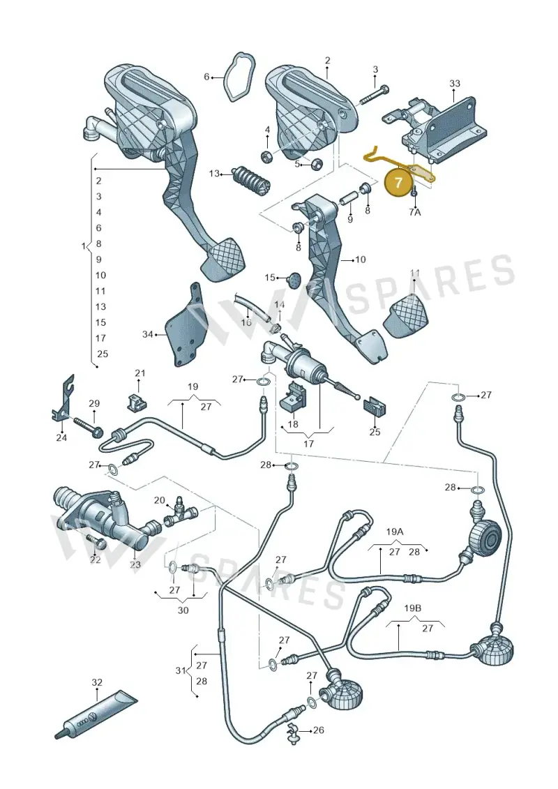 1K1721913L — SEAT Leon Stylance (2010-2012) diagram 409721250, position 7