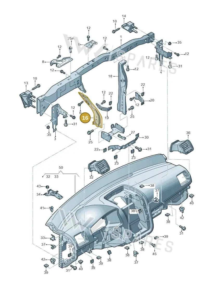 1K2858783C — SEAT Leon Stylance (2010-2012) diagram 420857000, position 16