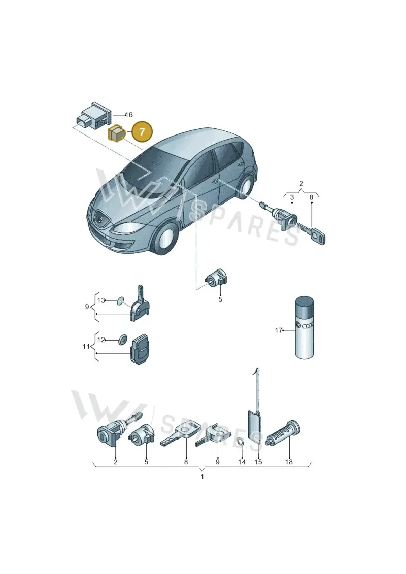 1K4839167 — SEAT Altea XL Reference (2013-2013) diagram 418837100, position 7