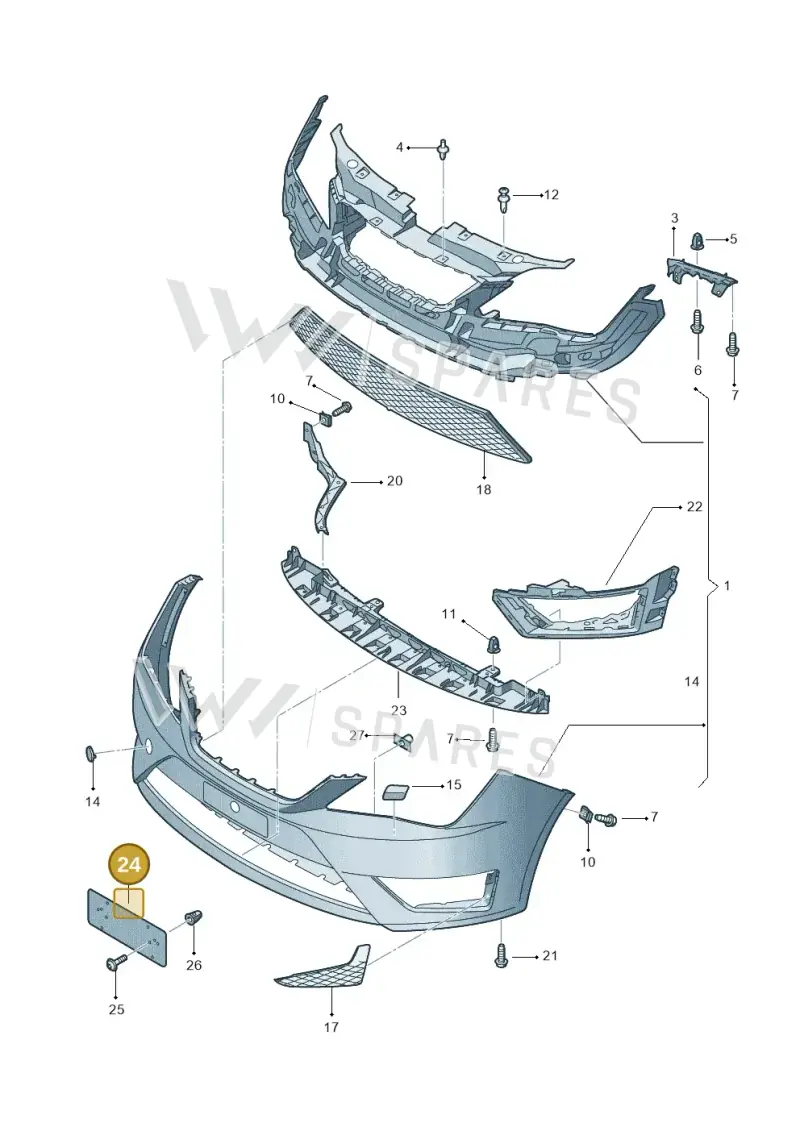 1P0807288A — SEAT Ibiza (2012-) diagram 743807100, position 24