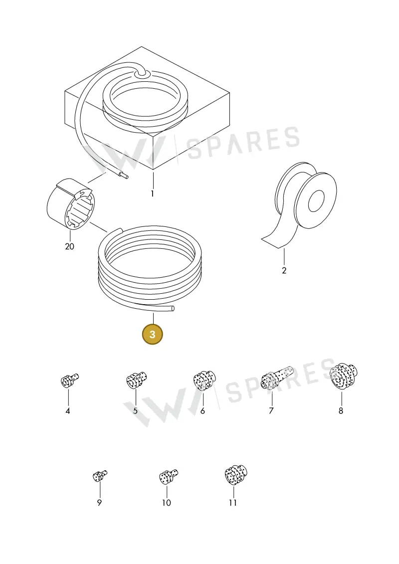 1P0971820H — Audi 1J0 platform diagram 198979200, position 3