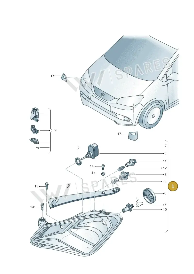 1SL941015F — SEAT Mii Electric (2020-2021) diagram 735941000, position 1