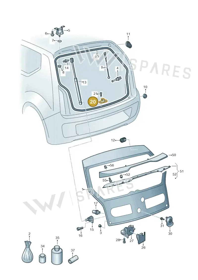 1T0827517A — SEAT Mii electric (2020-2021) diagram 723827000, position 20