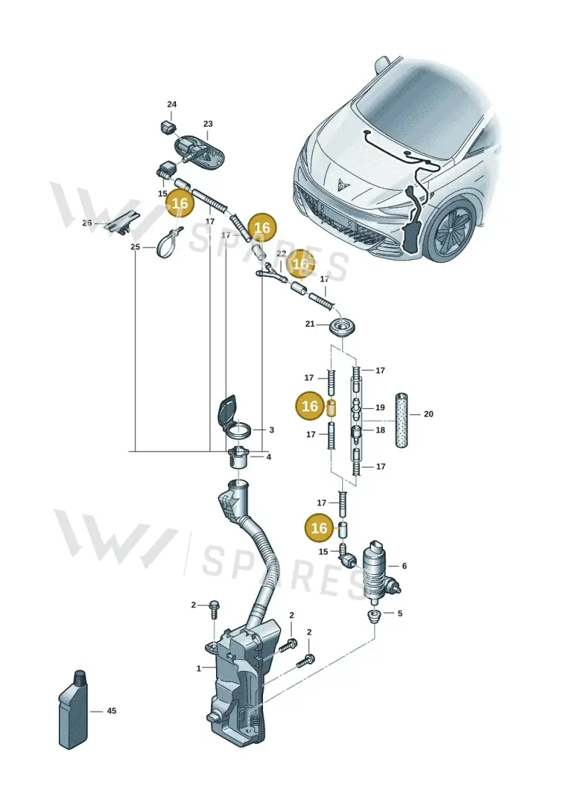 2D0955962 — SEAT EBoost CUPRA (2021-) diagram 10s955010, position 16