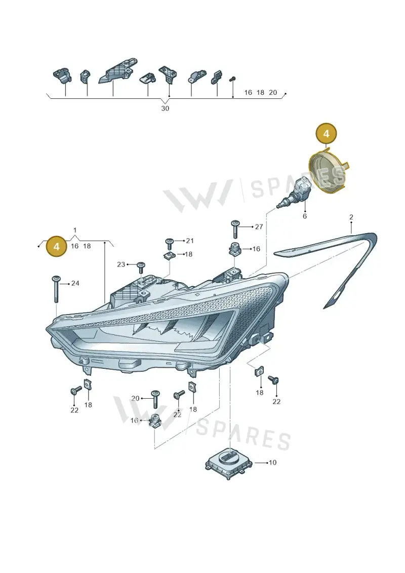 2GM941607 — SEAT Leon style (2019-) diagram 5fn941000, position 4