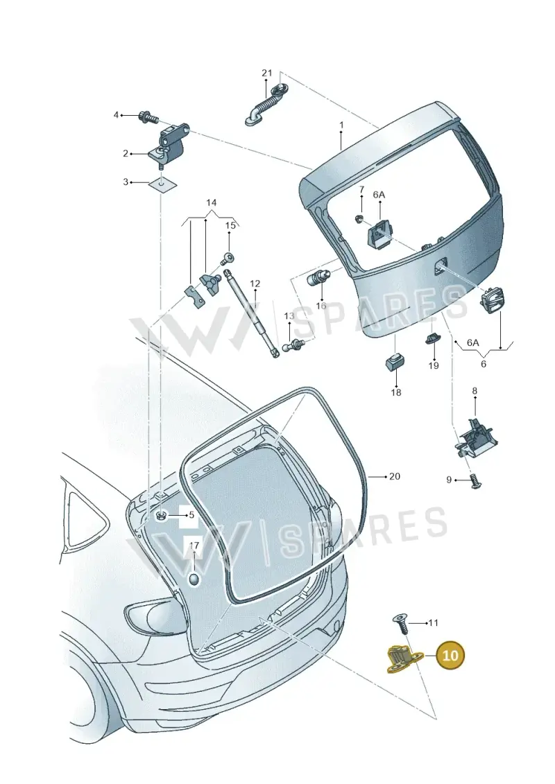 2K0827511 — SEAT Altea XL Reference (2013-2013) diagram 498827050, position 10