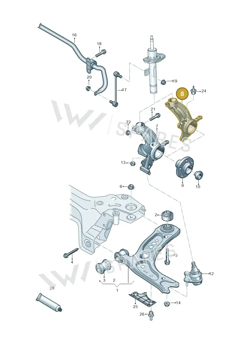 2Q0407256AG — SEAT Ibiza FR (2017-) diagram 837407000, position 8